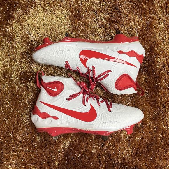Nike Alpha Huarache NXT “White University Red” Baseball Cleats Men’s Size 8 - Picture 1 of 5